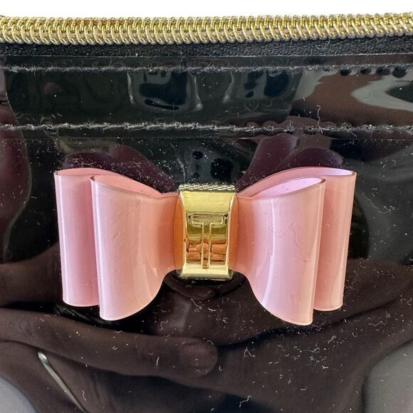 Ted Baker Black and Pink Bow Make Up Bag - Picture 6 of 10